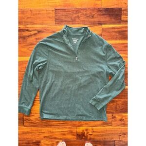 Saddlebred Mens Comfort Flex Quarter Zip Pullover Green Long Sleeve Size Large